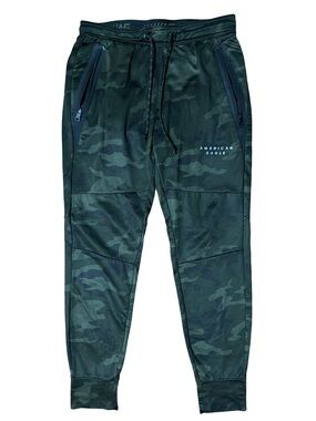 American Eagle Outfitters Men's Dark Green Camo Jogger Sweatpants